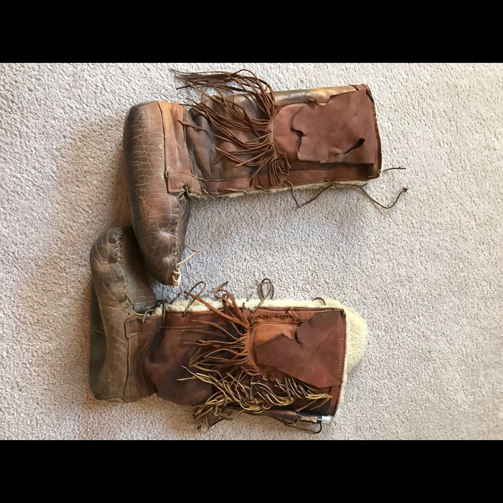 Authentic leather boots/moccasins
